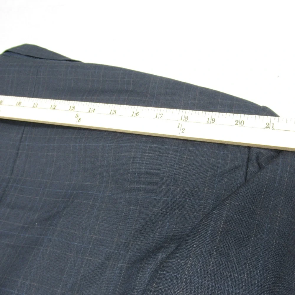 Lauren Ralph Lauren Wool Cashmere Blazer Men 46L Blue‎ Plaid Sport Coat READ